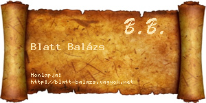 Blatt Balázs névjegykártya